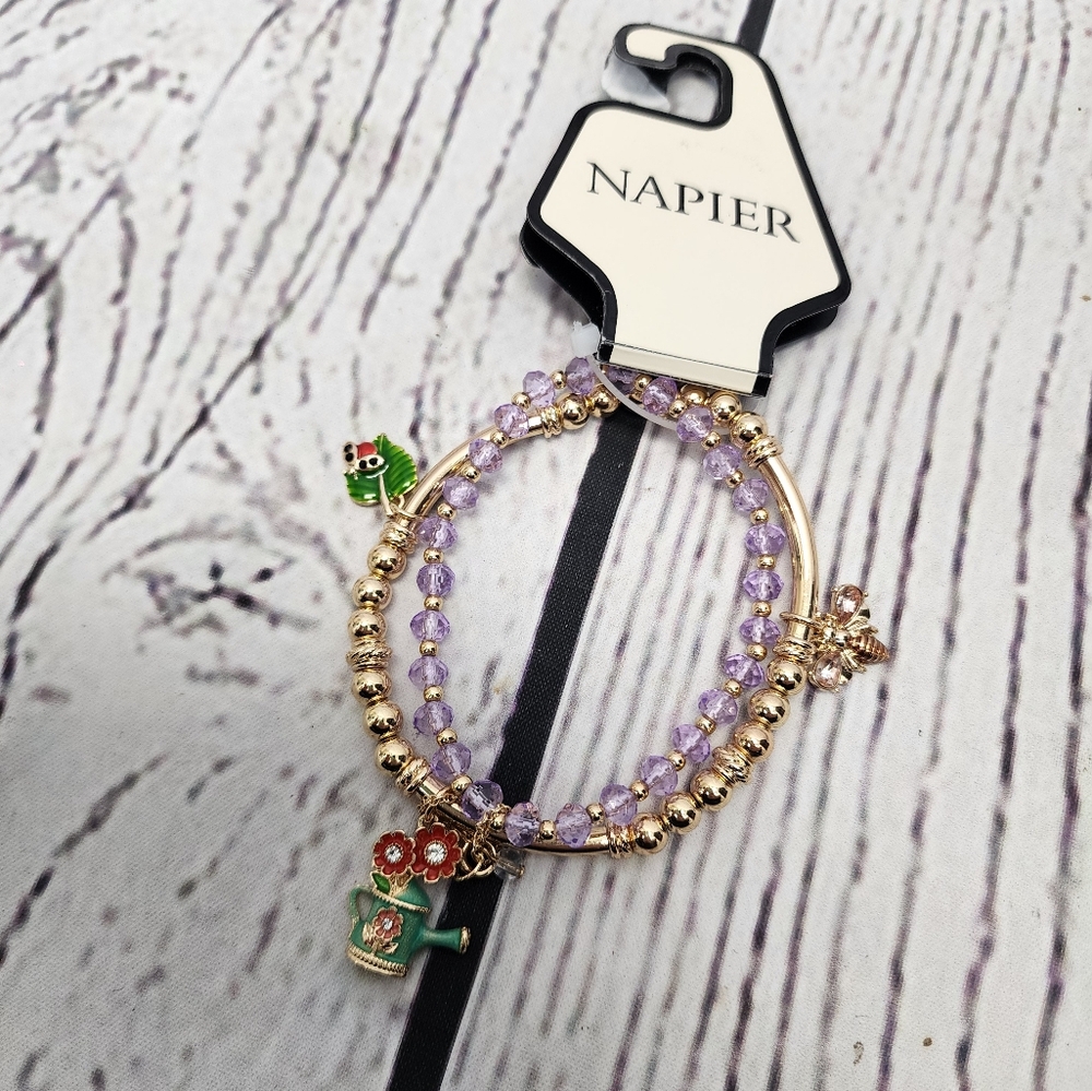 Napier Gardening‎ Ladybug Bee Bracelet Set NWT